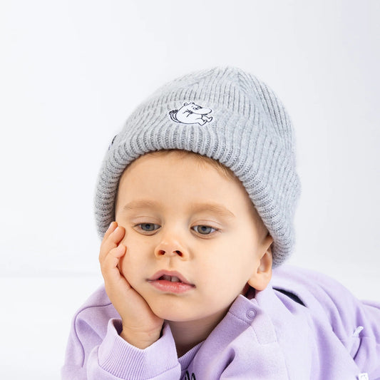 Moomintroll Felt Patch Beanie Kids - Grey