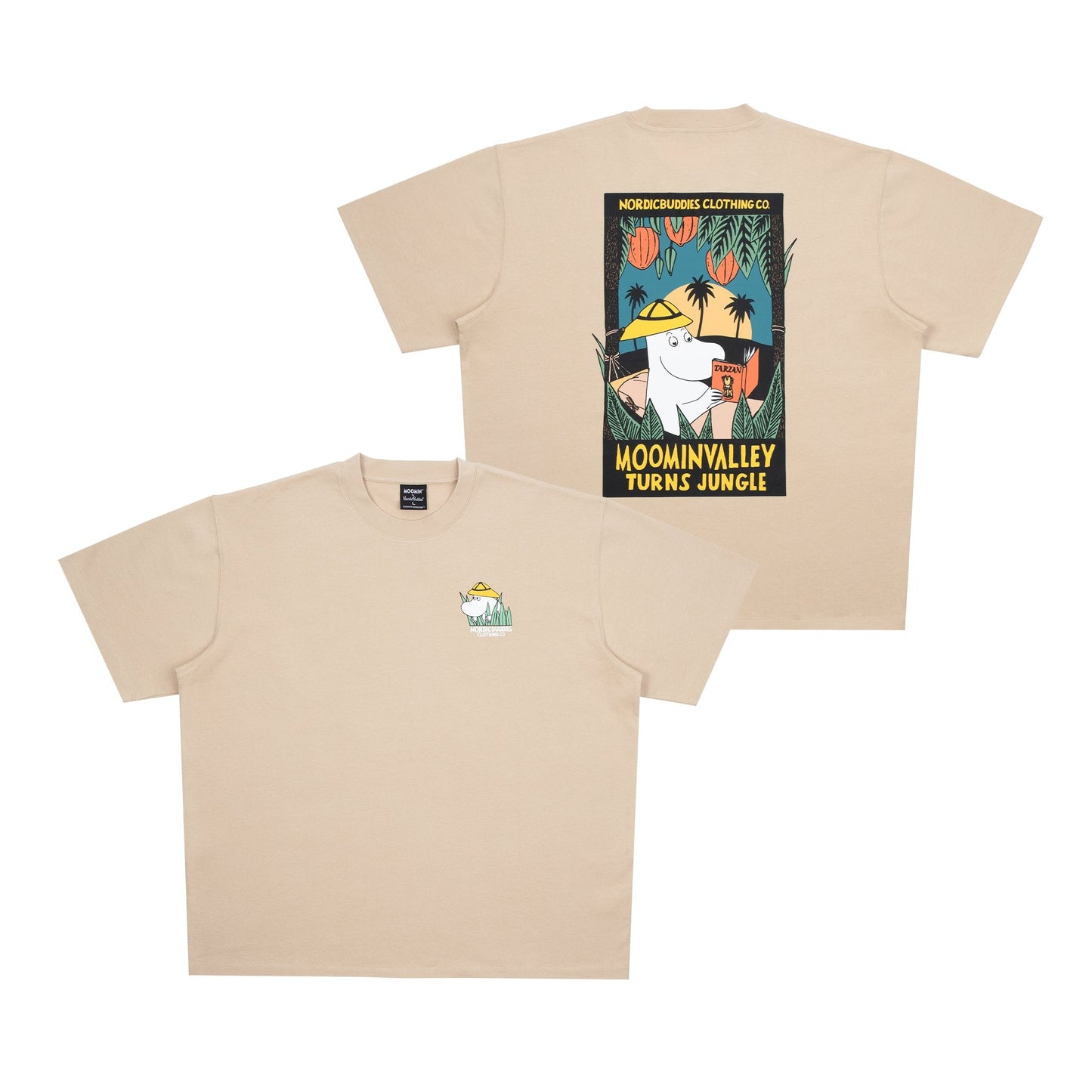 Moomintroll Jungle Heavy Unisex T-shirt - Beige