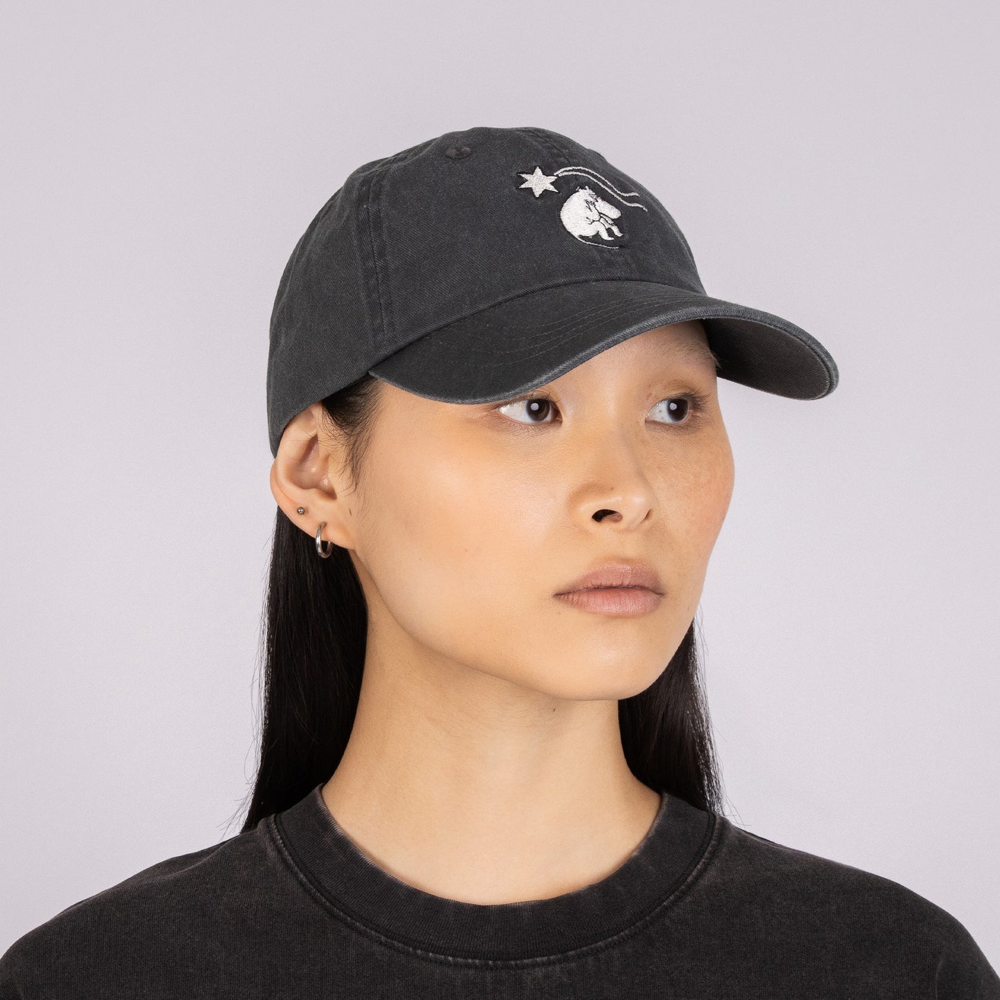 Novels Washed Denim Adult Cap - Grey