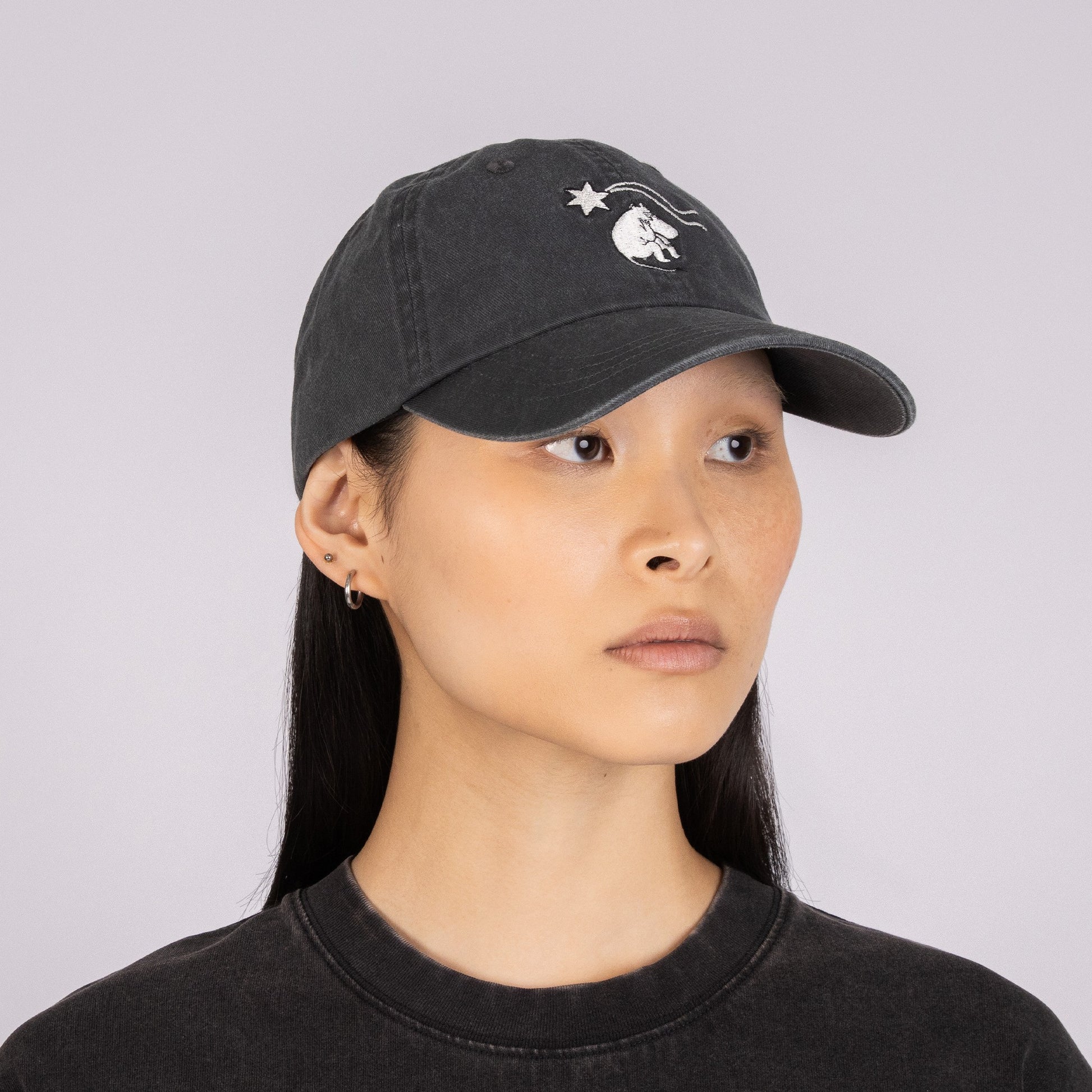 Novels Washed Denim Adult Cap - Grey