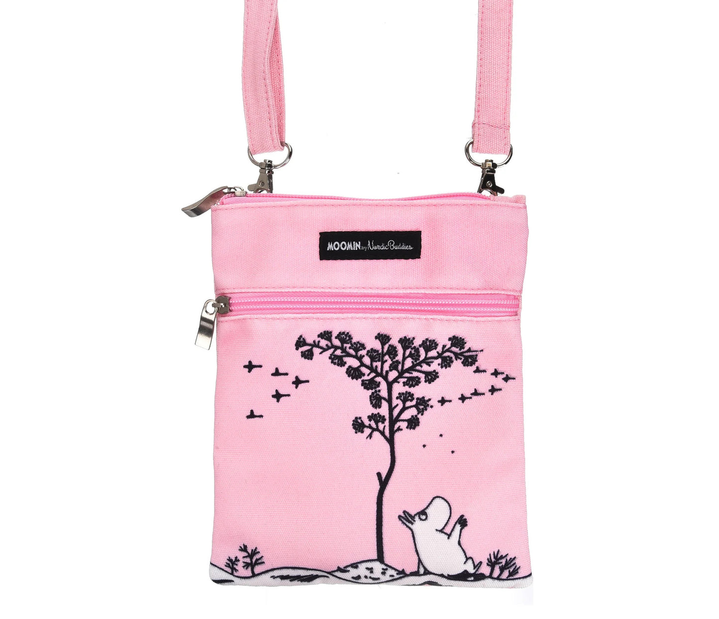 Moomintroll Under The Tree Neck/Passport Bag - Pink