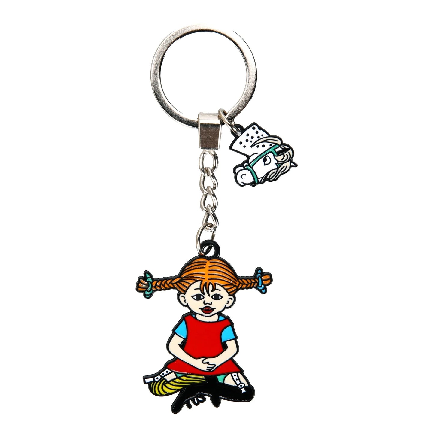 Pippi Longstock Metal Key Ring - Pippi Sitting