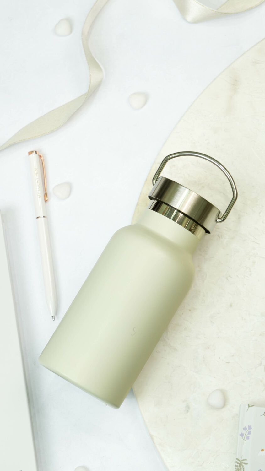 Water Bottle / Thermos – Beige 350ml Stainless Steel