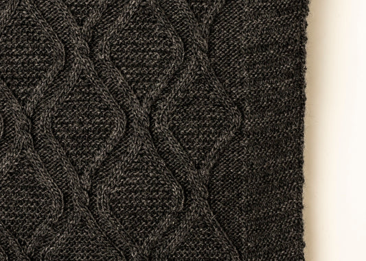 Royal merino throw - Charcoal grey