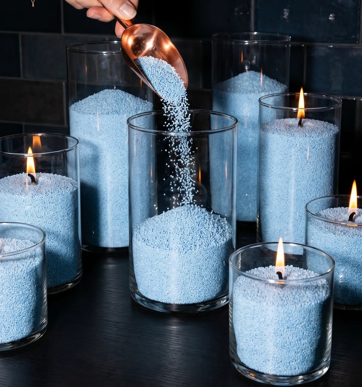Sky Blue Unscented Candle Sand Refill, 1kg
