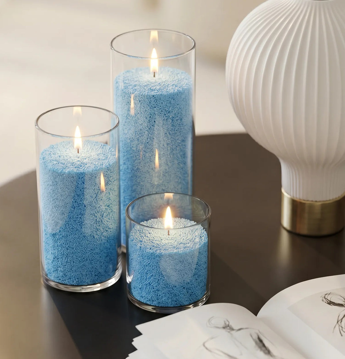 Sky Blue Unscented Candle Sand Refill, 1kg