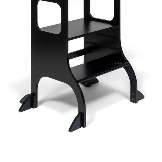 STEP UP Adjustable Height Helper Tower With Support Legs - Black