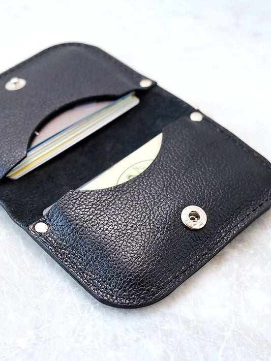 SUNDAY Wallet - Black Textured Leather