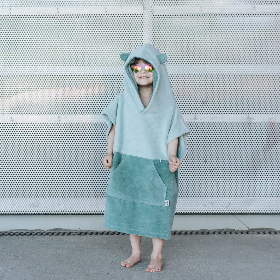 Surfbear Kids Bath Poncho - Green