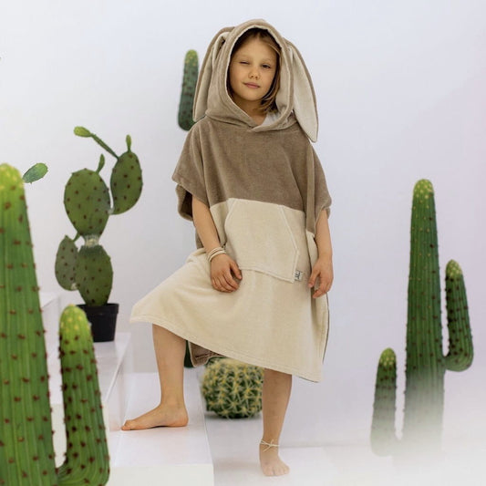 Surfbunny Kids Bath Poncho - Latte