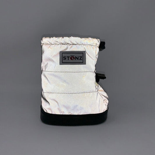 Toddler Puffer Booties - Reflective Silver
