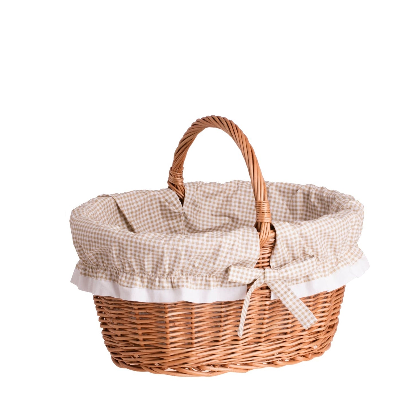 Walerissa Shopping Basket With Wicker Handle And Beige Trim