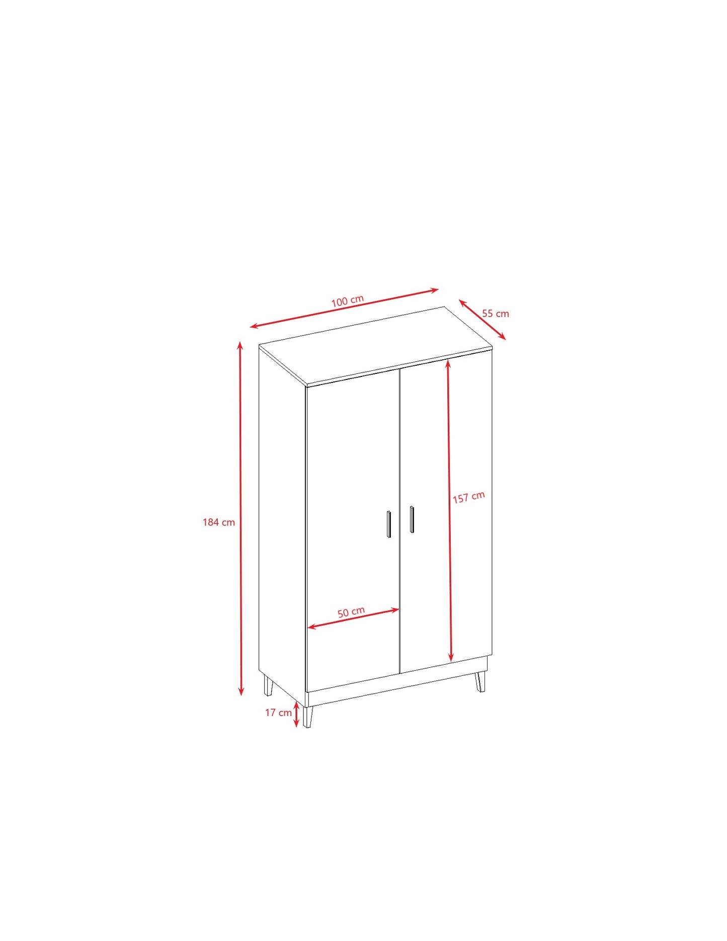 Wardrobe Kubi - White