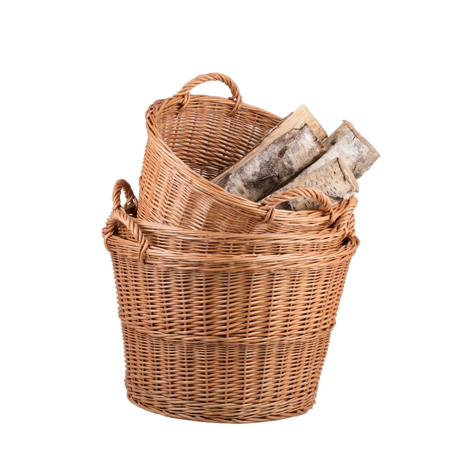 Wicker Basket For Garden And Firewood, 45L