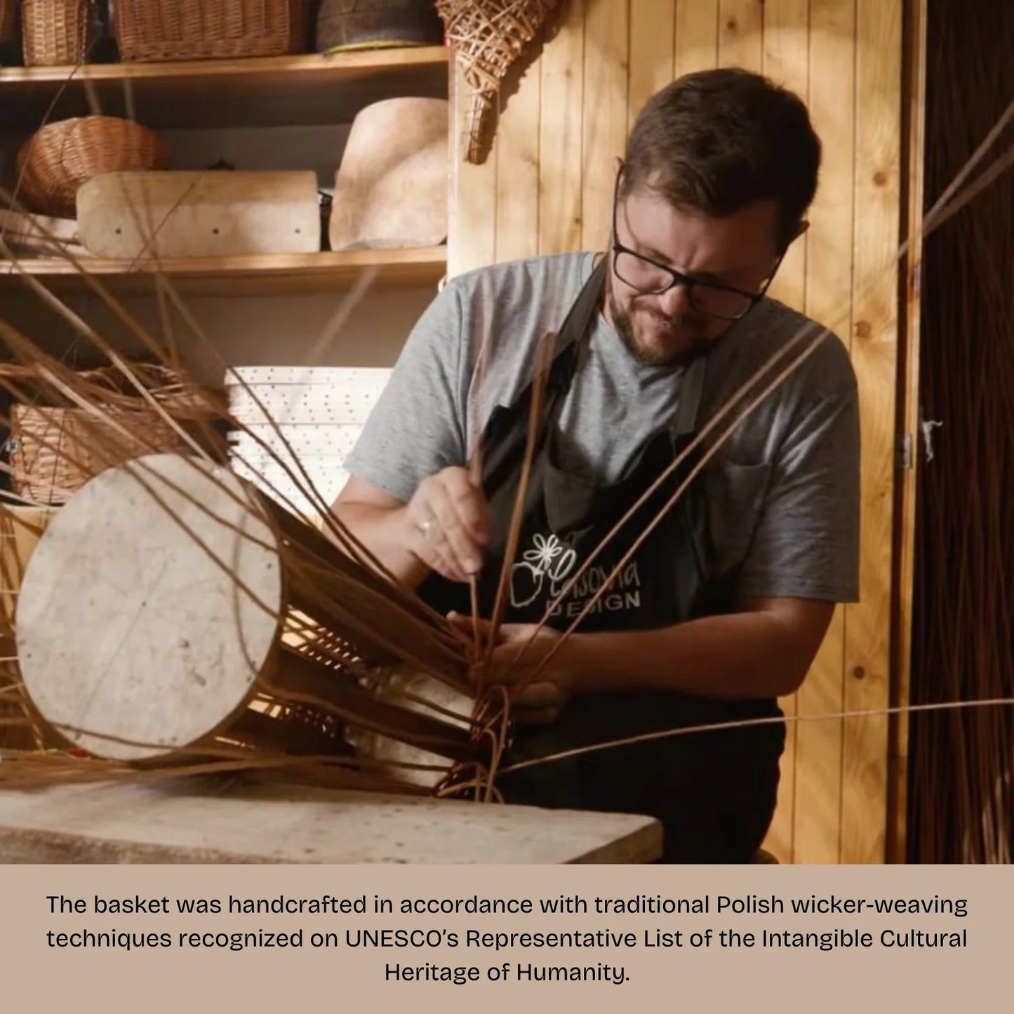 Wicker Basket For Garden And Firewood, 45L