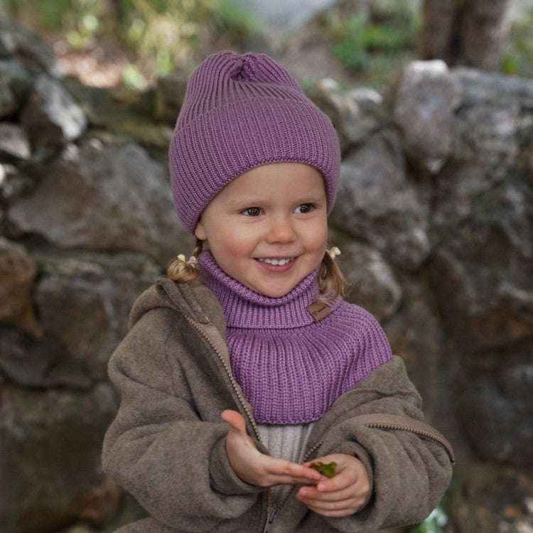 Winter Merino Wool Hat for Kids - Lilac