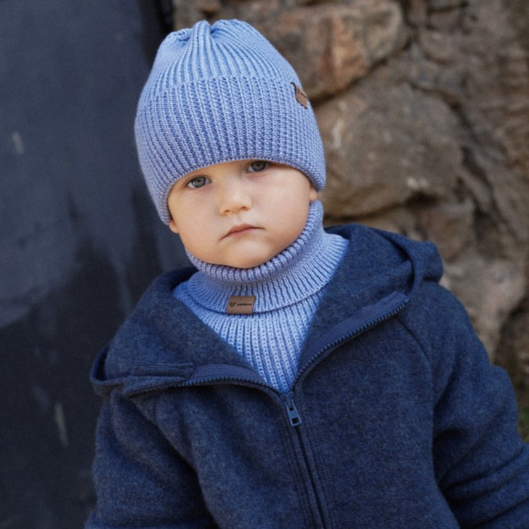 Winter Merino Wool Hat for Kids - Sky Blue
